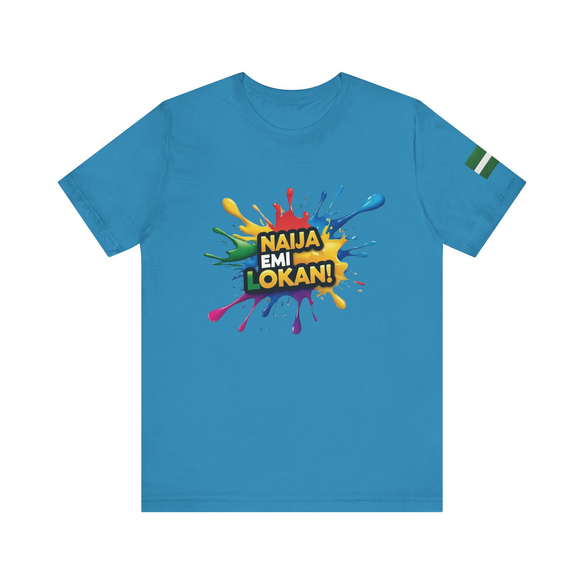 Naija, Emi Lokan,  'It's My Turn,' Blue Unisex T-shirt- Front View- Nigerian streetwear fashion from Naija Of Course