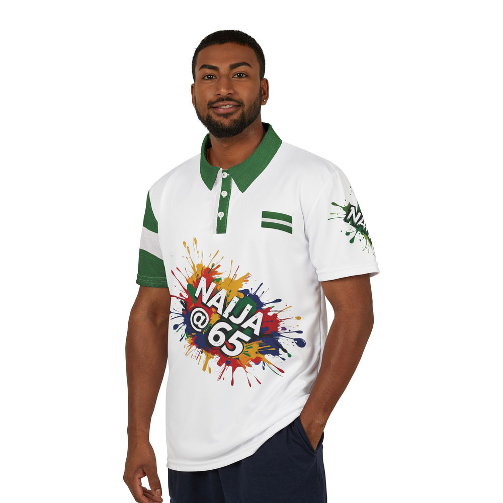 Naija @ 65 Independence Polo Shirt, Nigerian themed.