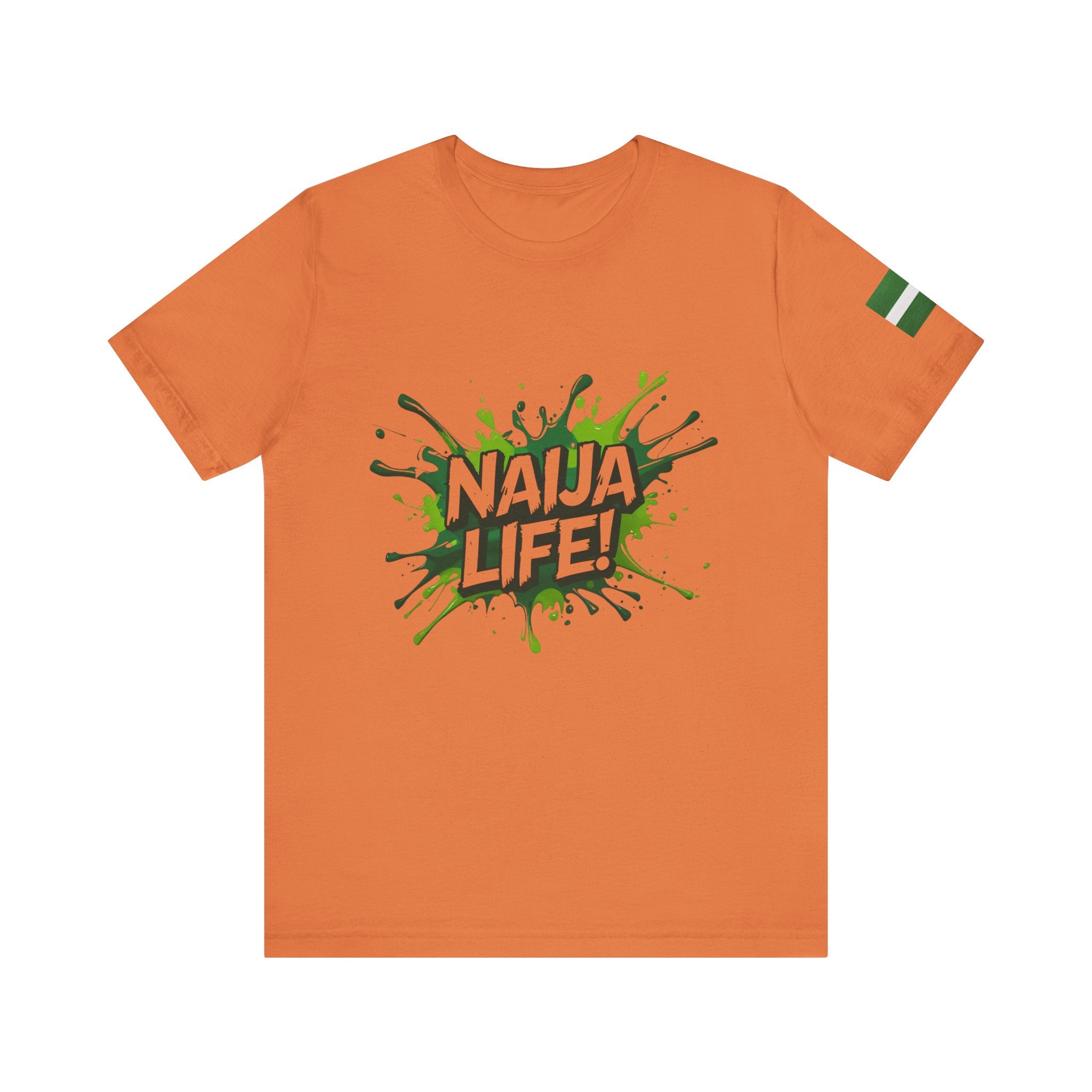 Naija Life Unisex Orange T-shirt - Nigerian streetwear fashion from Naija Of Course