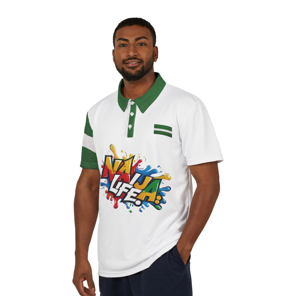 Naija Life Unisex Polo Shirt with Nigerian pride slogan.