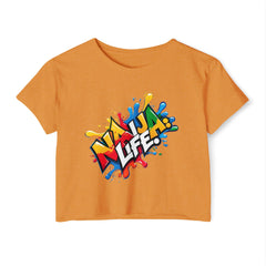 Naija Life, Cotton cropped women's Orange T-shirt - Naija Of Course streetwear fashion