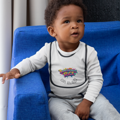 Bankolemoh rice or else, Baby Contrast Trim Jersey Bib - Naija Of Course Fashion, black outline