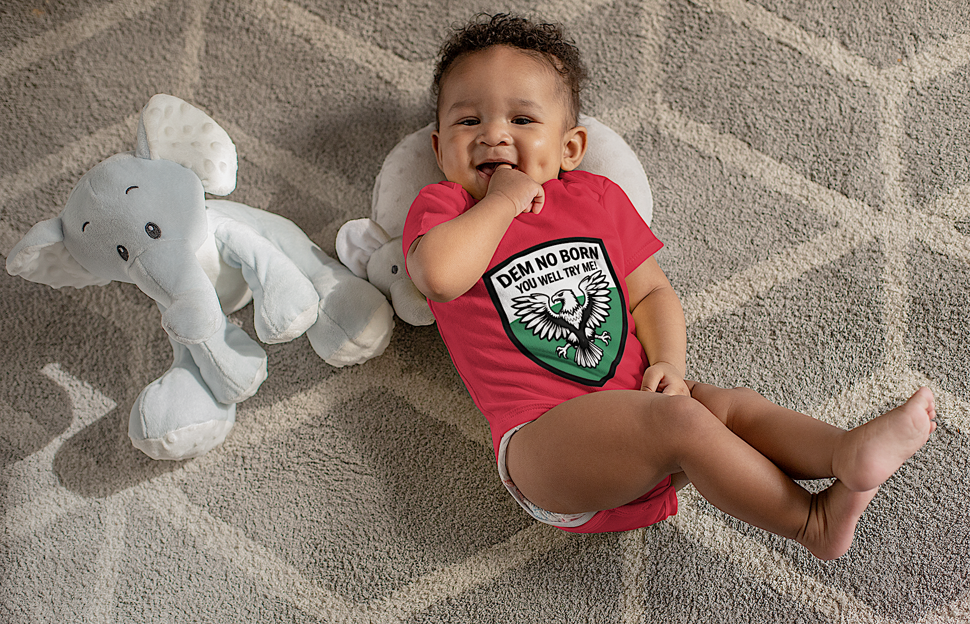 Naija, Dem No Born You Well, Try Me, Baby body suit - Naija Of Course Fashion, Red
