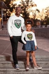 Naija Papa’s No Dey Take Dem Pickin Play, Toddler Long Sleeve T-shirt - Naija Of Course Fashion, Father and Daughter Image
