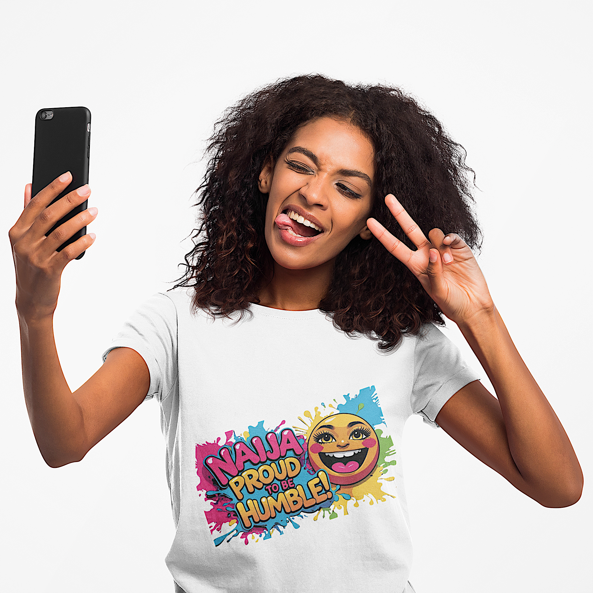 Naija- Proud To Be Humble! Unisex T-shirt - Naija Of Course Fashion, female wearing white T-shirt