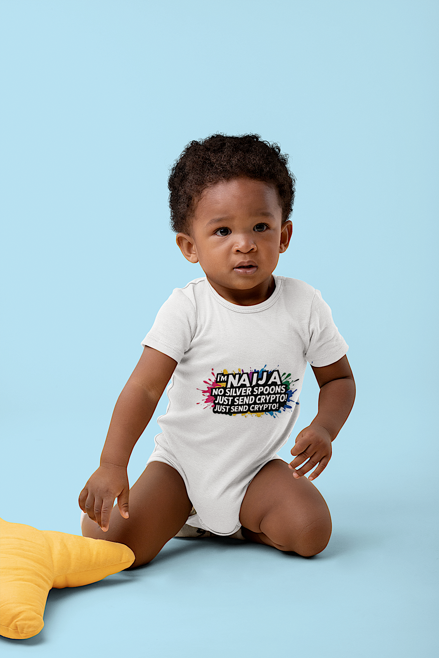 Naija, No Silver Spoon, Just Send Crypto, Baby body suit