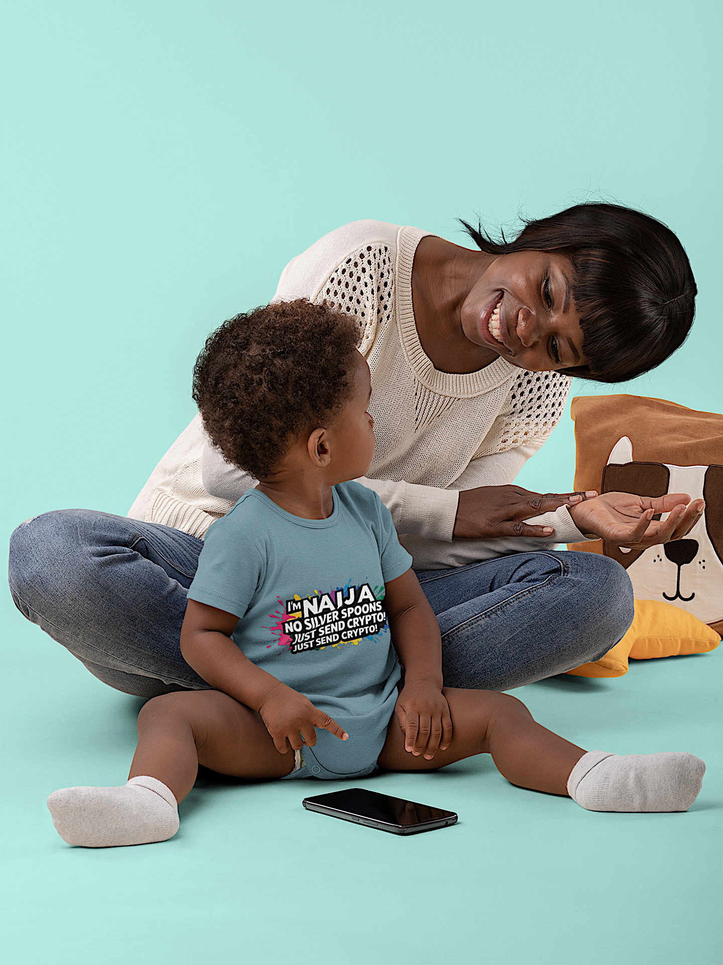 Naija, No Silver Spoon, Just Send Crypto, Baby body suit