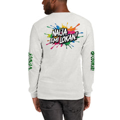 Naija Emi Lokan & Of Course Long Sleeve T-shirt - Naija Of Course Fashion, Male Model back view