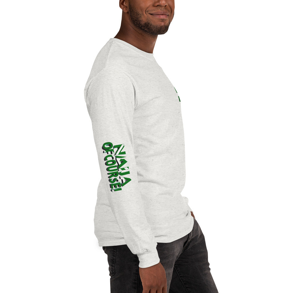 Naija Emi Lokan & Of Course Long Sleeve T-shirt - Naija Of Course Fashion, Male model, right side view