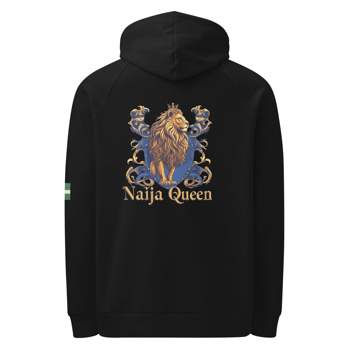 Naija- Queen Under Armour® hoodie - Naija Of Course Fashion, black hoodie, back view