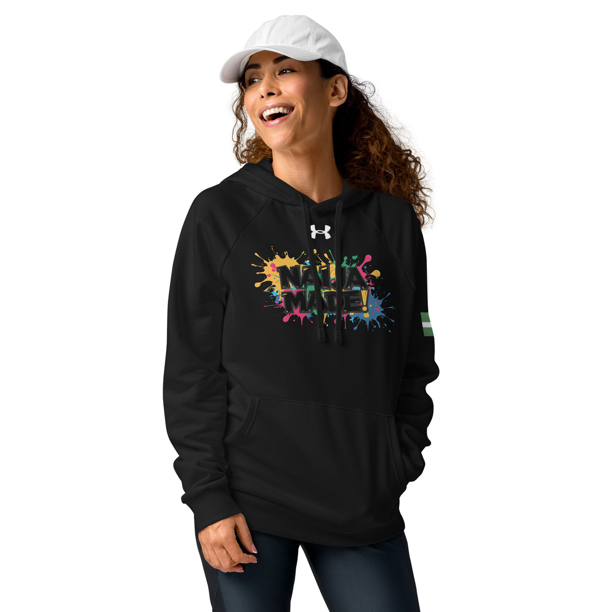 Naija Made Under Armour Hoodie in black- Naija Of Course
