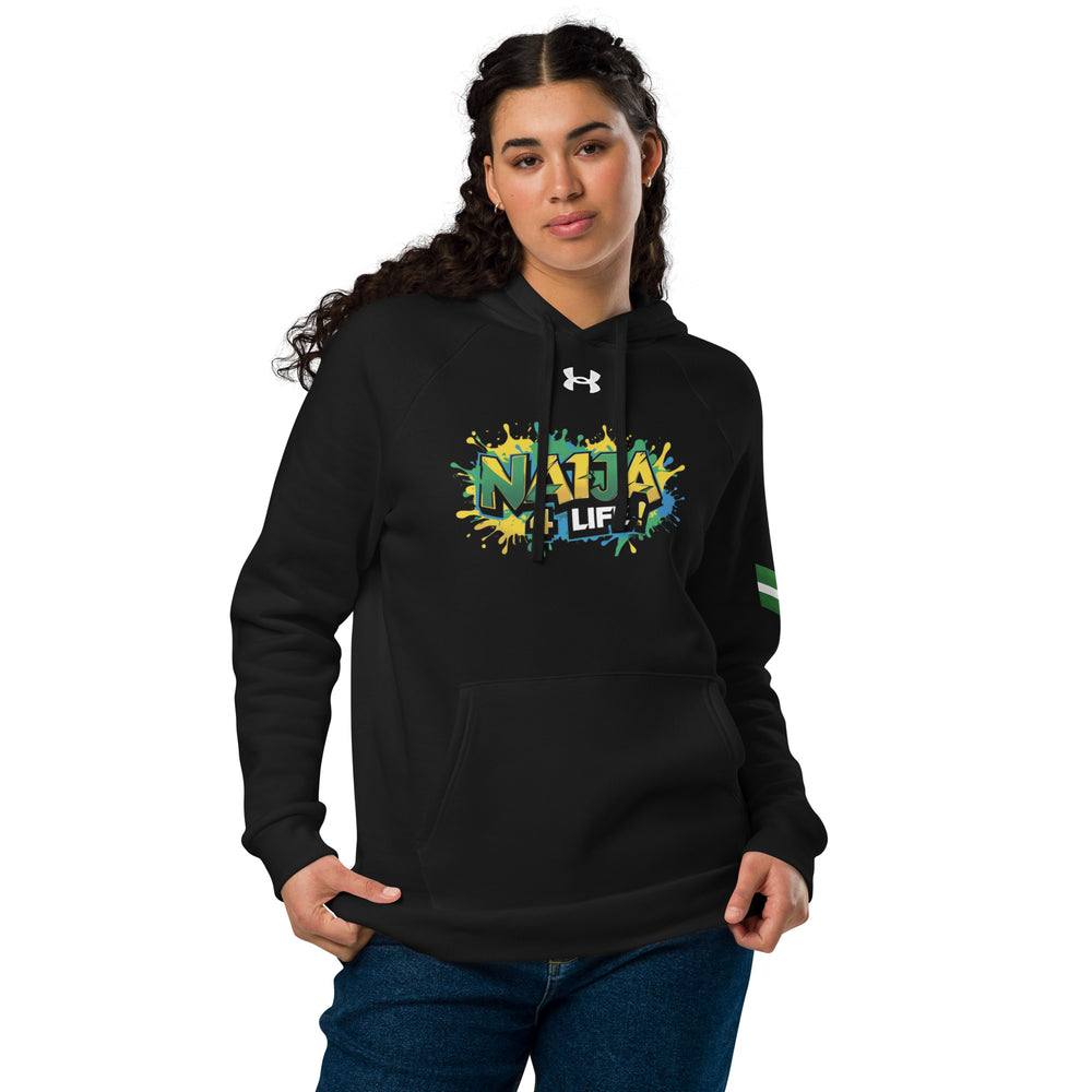 Naija 4 Life Under Armour® Black hoodie - Naija Of Course streetwear fashion