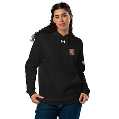 Naija, Keep Calm & Hustle Under Armour® hoodie - Naija Of Course Fashion- front view, female model