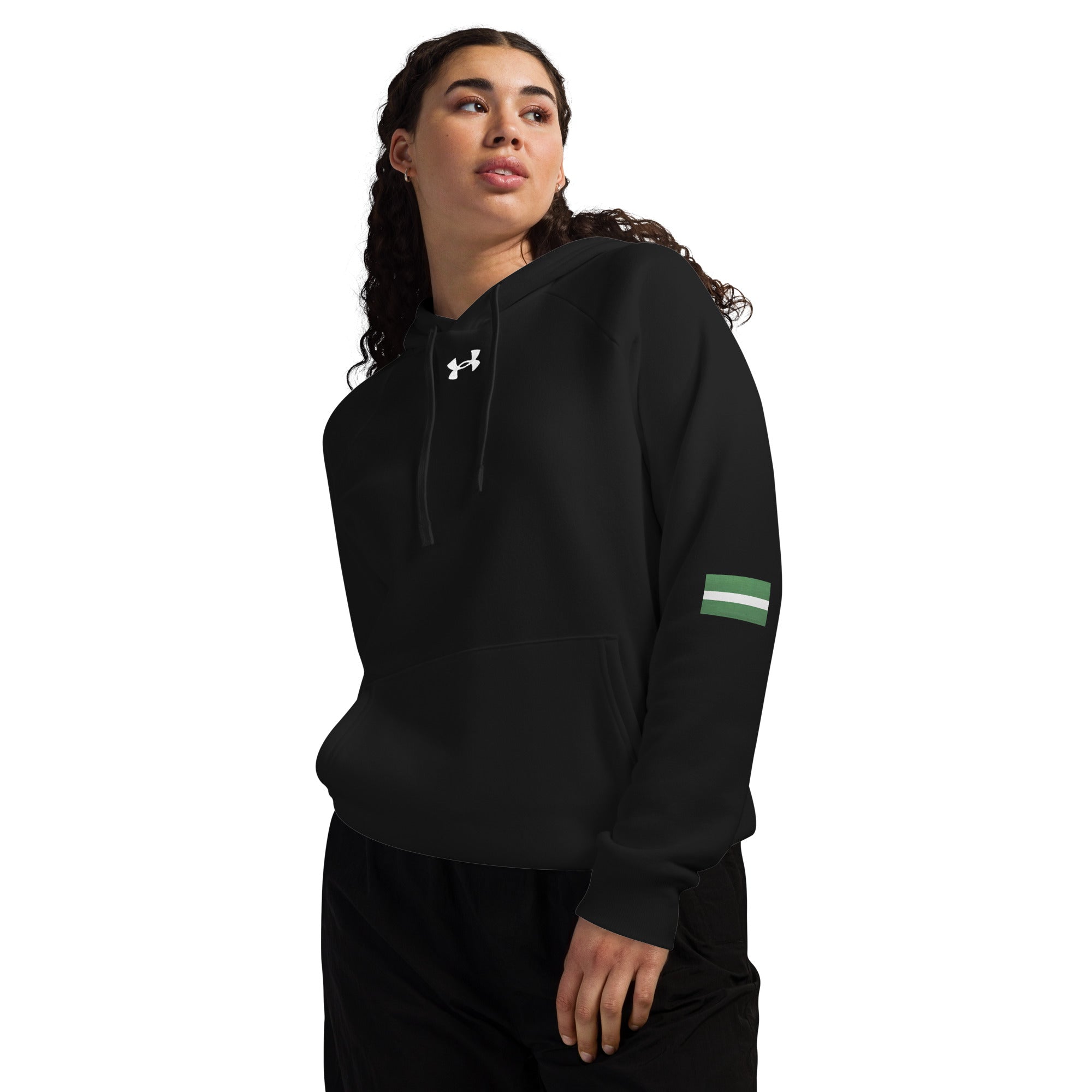 Naija Jealous Me Not Under Armour® hoodie - Naija Of Course Fashion, female model slightly left front view