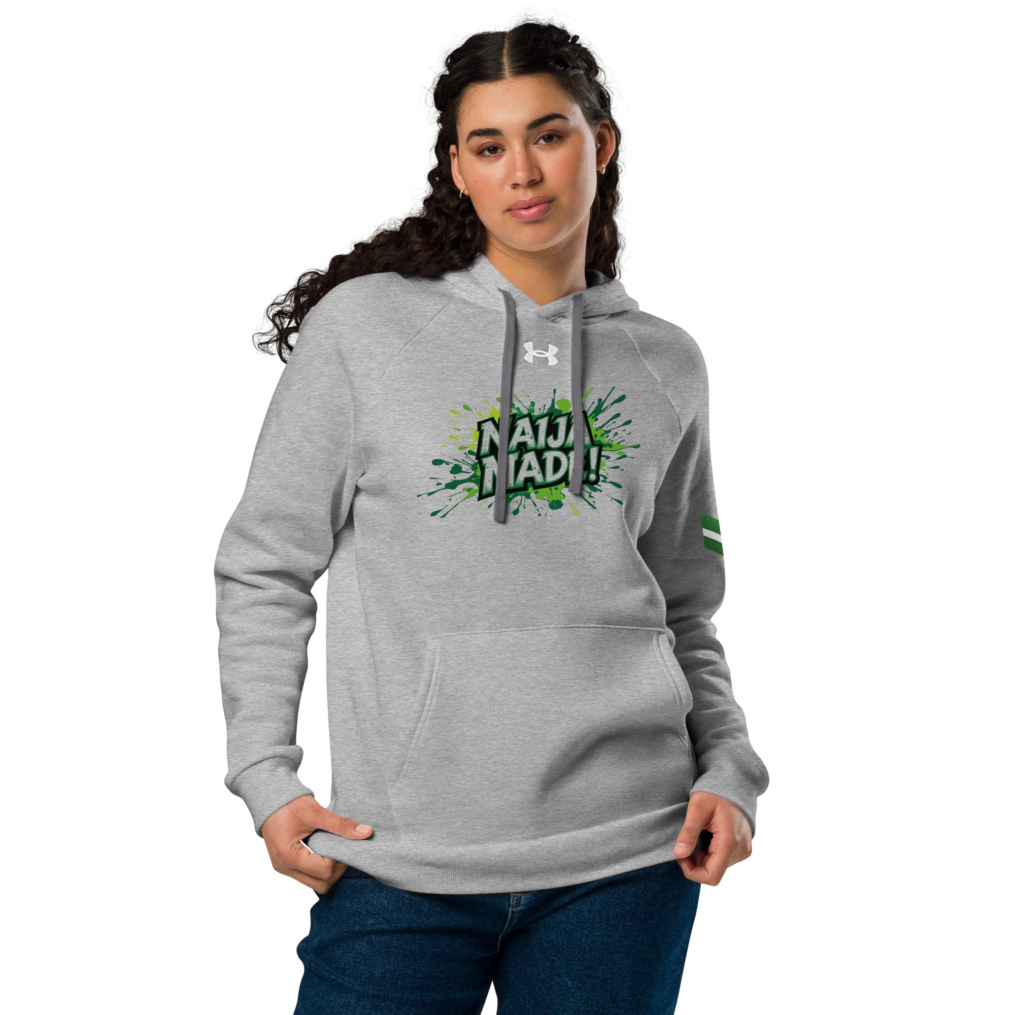 Naija- Made Under Armour® Grey hoodie - Naija Of Course streetwear fashion