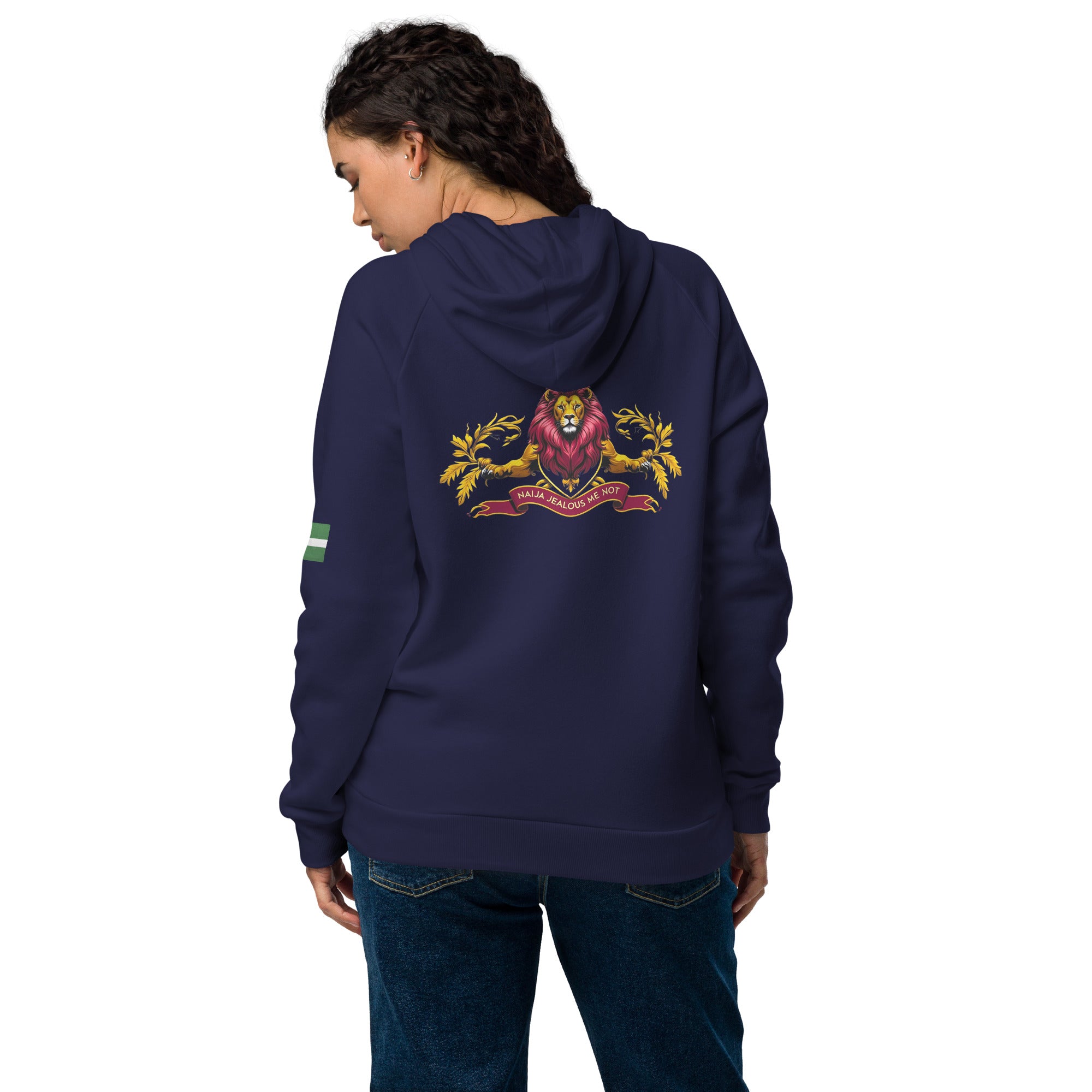 Naija- Jealous Me Not Under Armour® hoodie - Naija Of Course Fashion, back view, blue