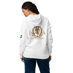 Naija Keep Calm & Hustle Under Armour® hoodie - Naija Of Course Fashion- White Hoodie back view