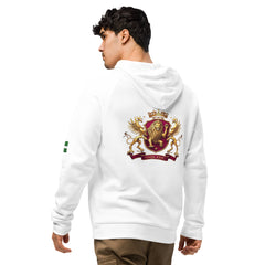 Naija king Under Armour® hoodie - Naija Of Course Fashion, Male Model White Hoodie, Back view