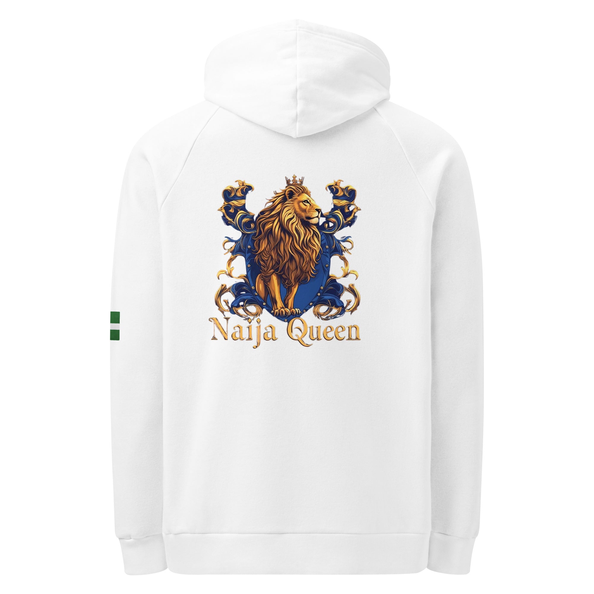 Naija- Queen Under Armour® hoodie - Naija Of Course Fashion, back view, white hoodie