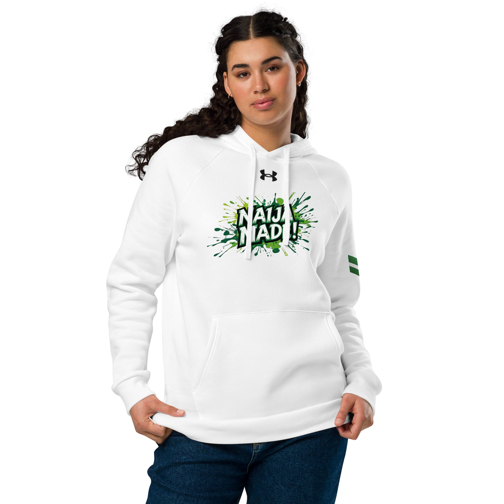 Naija- Made Under Armour® White hoodie - Naija Of Course streetwear fashion