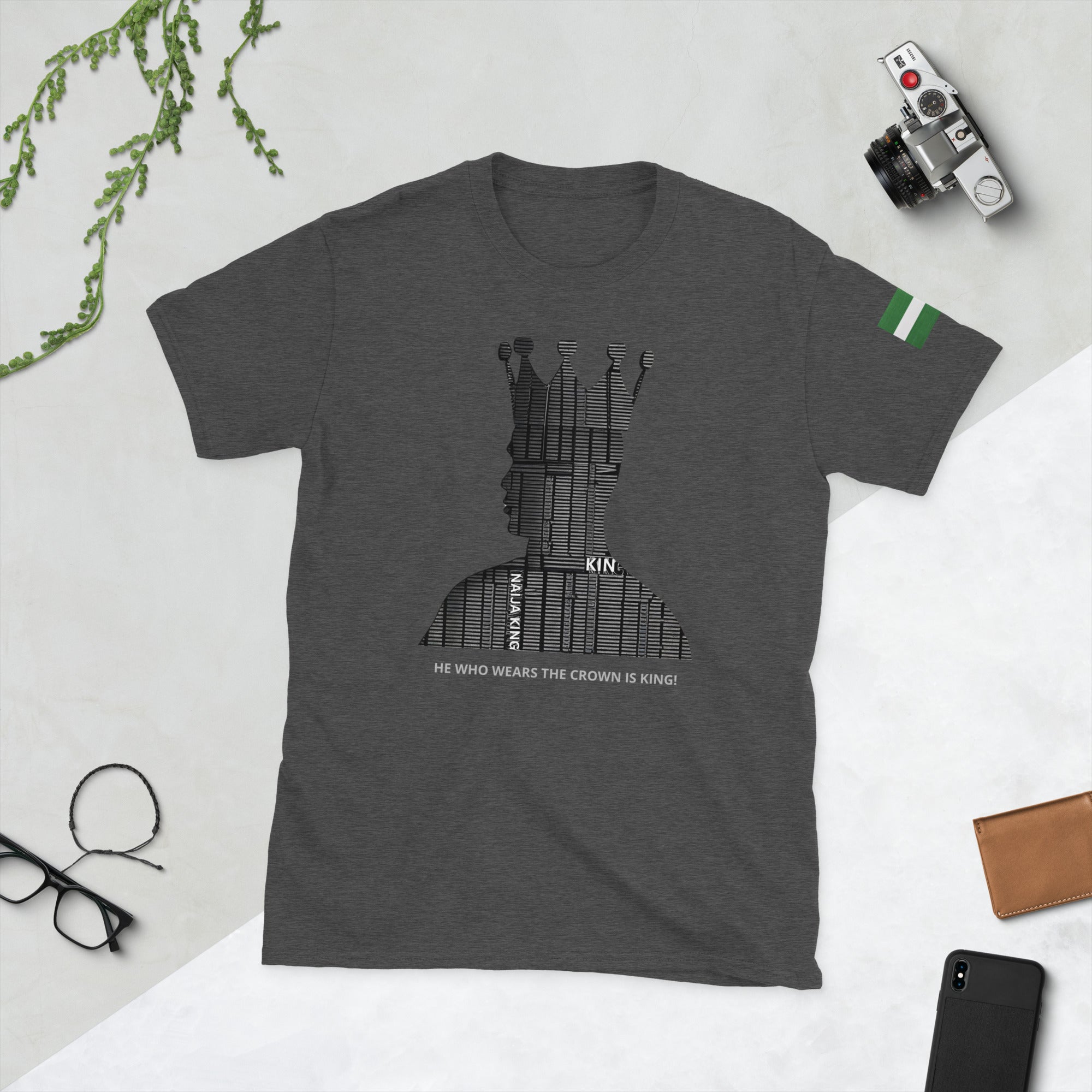 The Naija King Unisex Grey, T-Shirt - Naija Of Course streetwear fashion