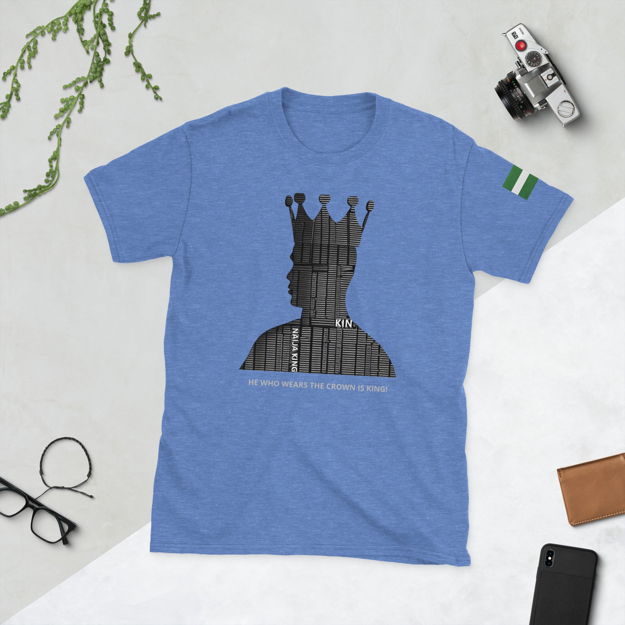 The Naija King Unisex Baby Blue T-Shirt - Naija Of Course streetwear fashion