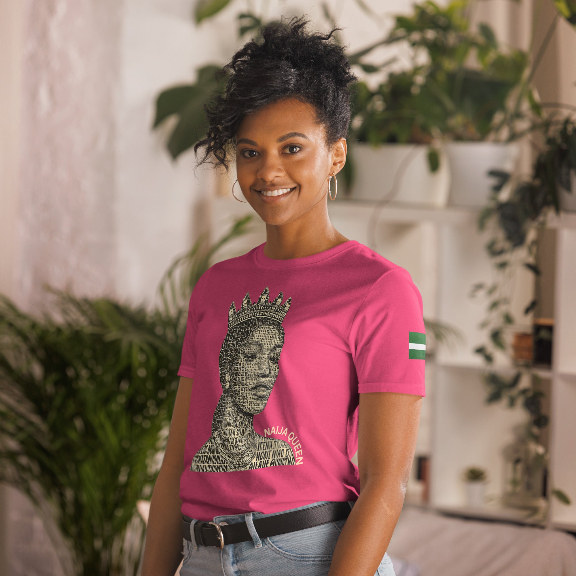 The Naija Queen Unisex Pink T-Shirt - Naija Of Course streetwear fashion