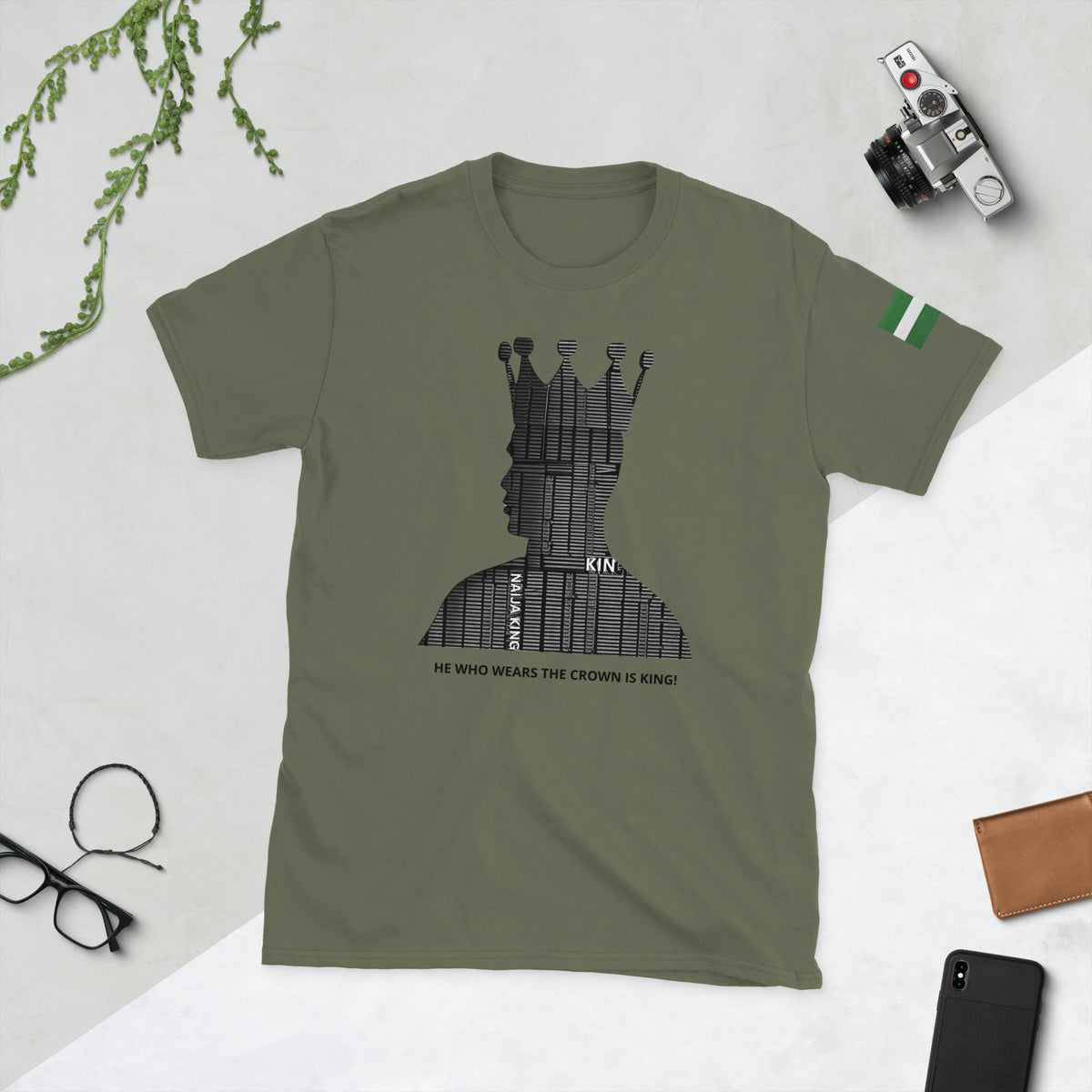 Naija King Unisex Green T-Shirt - Naija Of Course streetwear fashion
