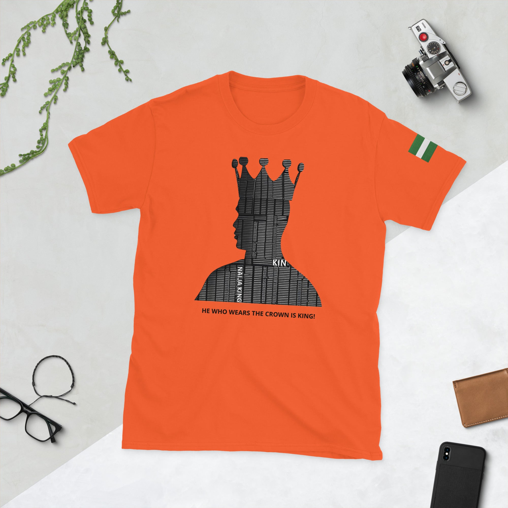 Naija King Unisex Orange T-Shirt - Naija Of Course streetwear fashion