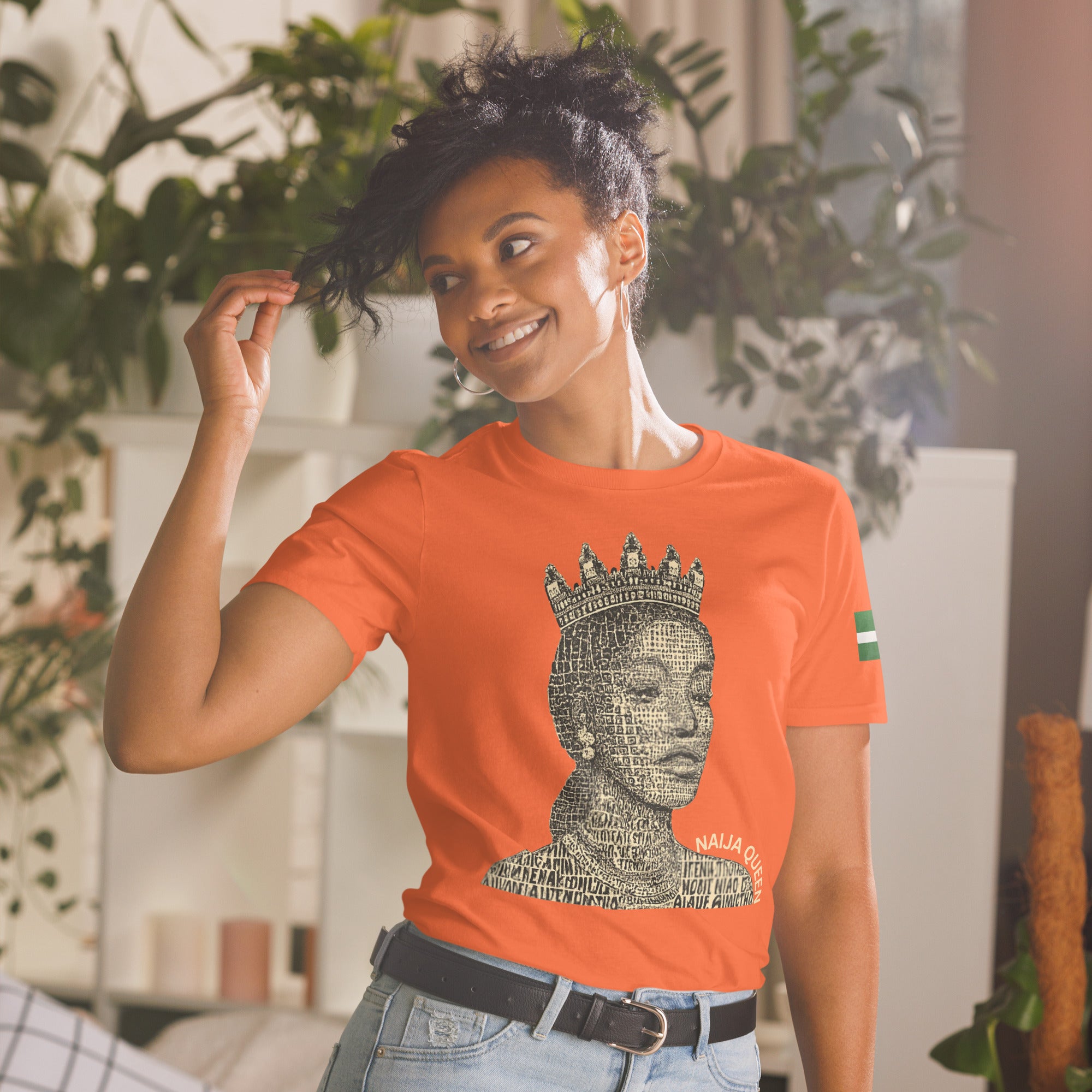 The Naija Queen Unisex Orange T-Shirt - Naija Of Course streetwear fashion
