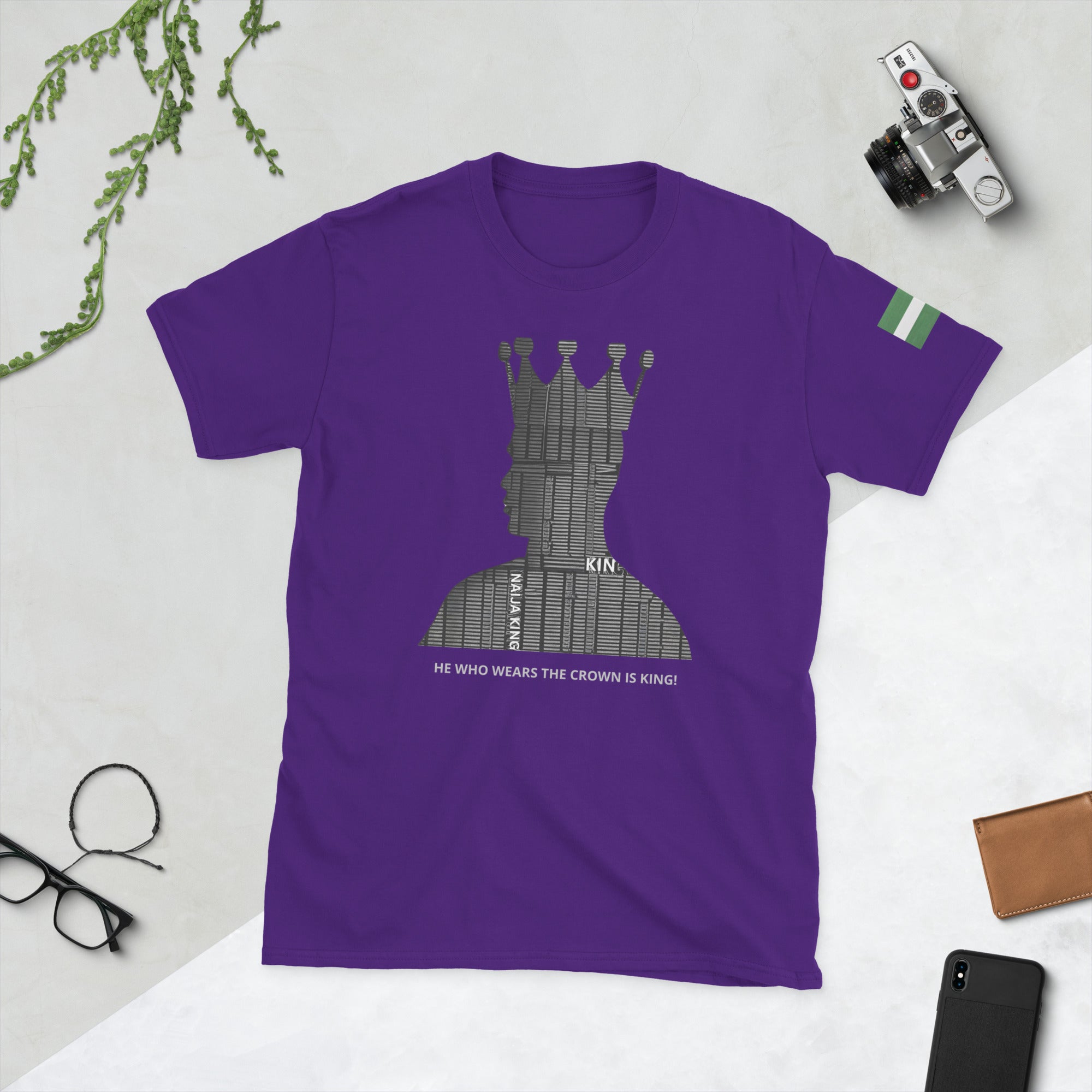 The Naija King Unisex Purple T-Shirt - Naija Of Course streetwear fashion