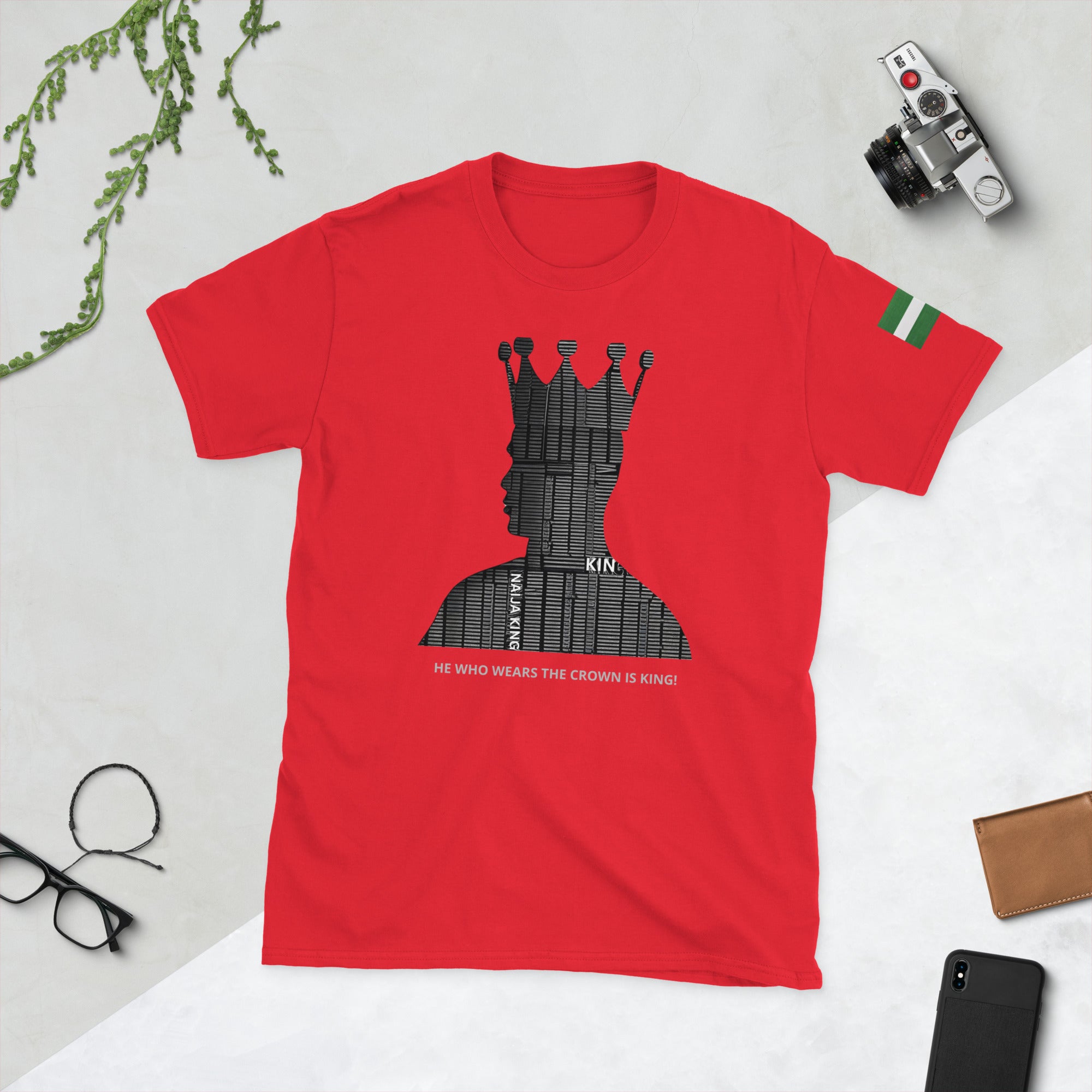 The Naija King Unisex Red T-Shirt - Naija Of Course streetwear fashion