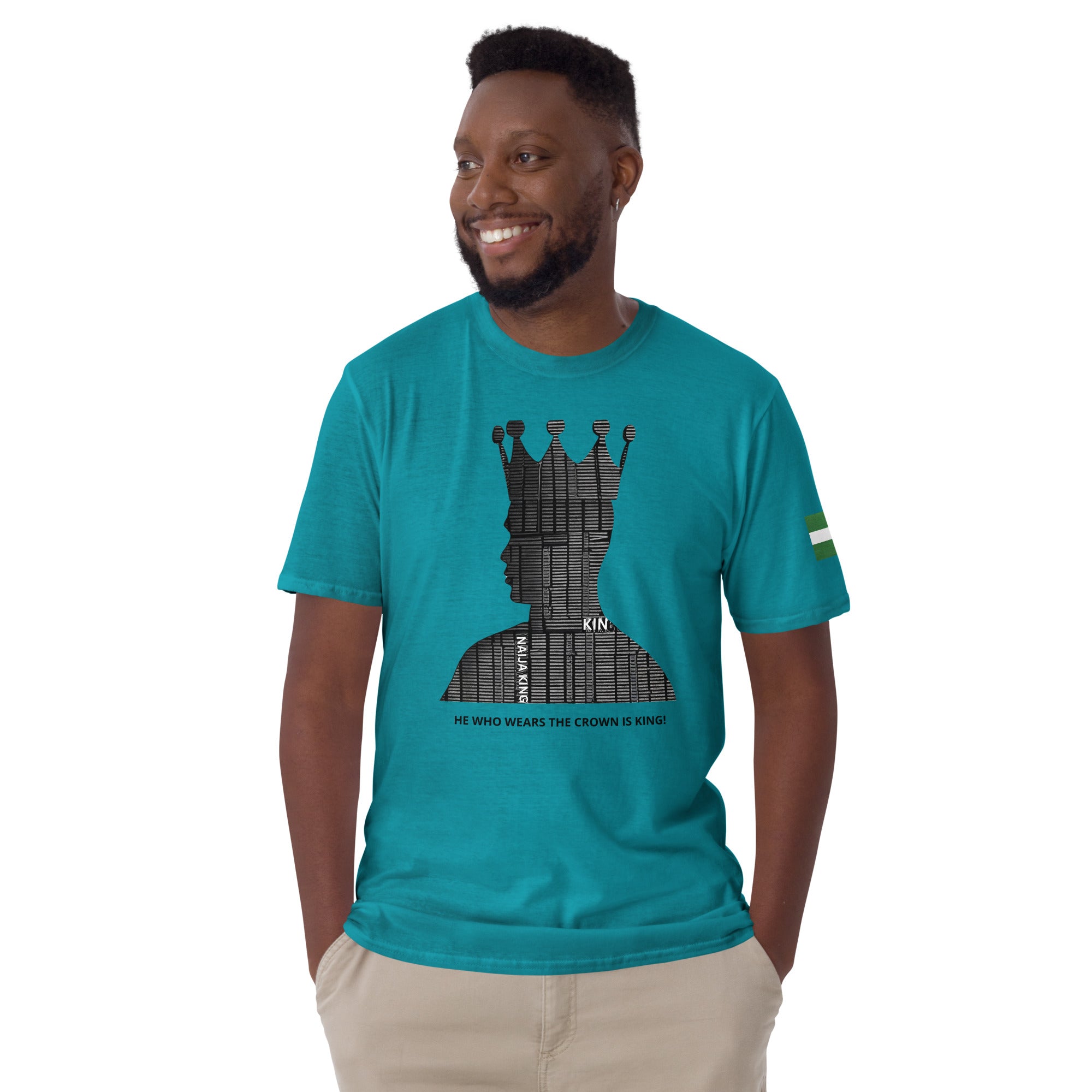 Naija King Unisex Teal T-Shirt - Naija Of Course streetwear fashion
