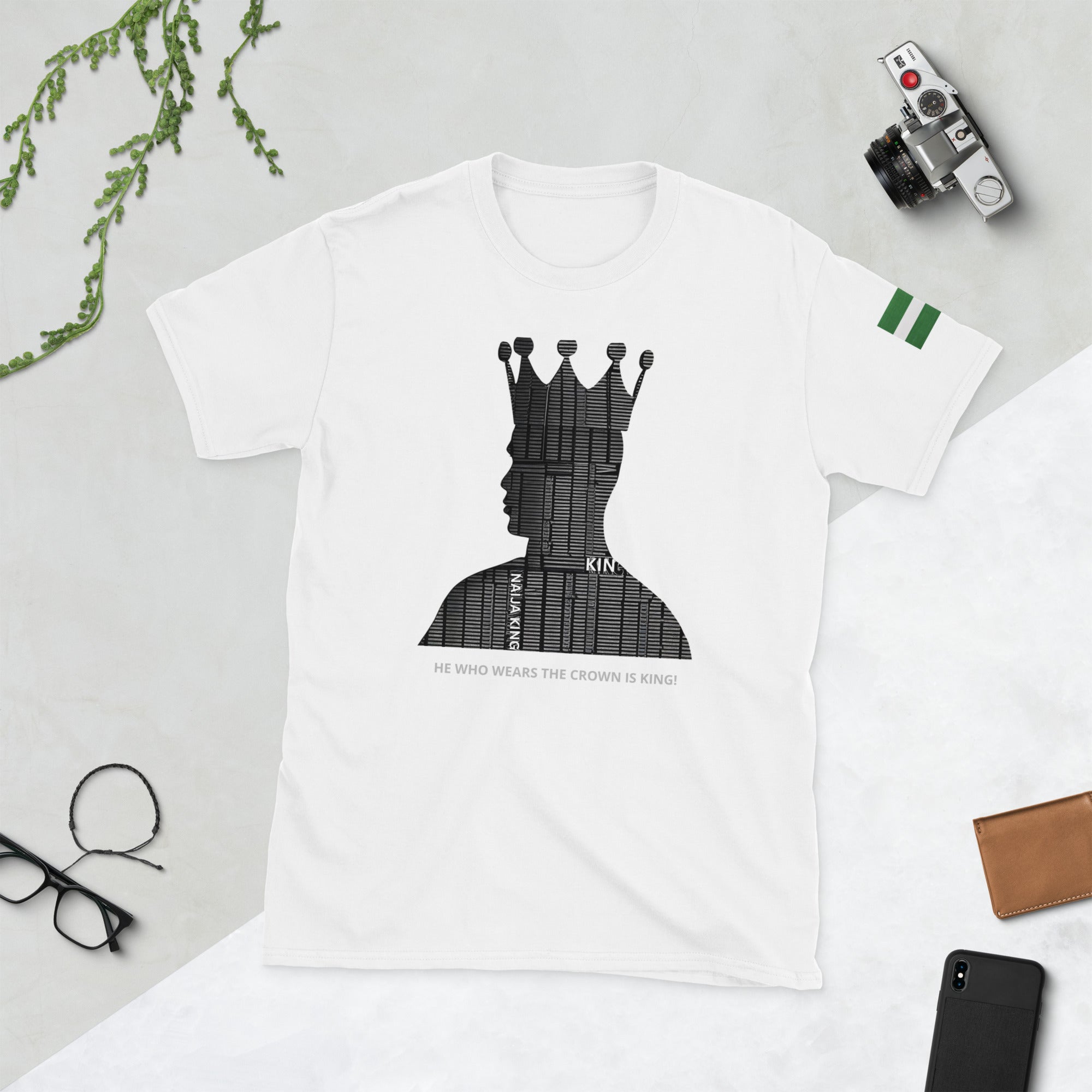 The Naija King Unisex White T-Shirt - Naija Of Course streetwear fashion